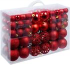Set 100 palline rosse di Natale decorazione albero addobbo diametro 3 4 6 cm