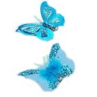 Farfalla celeste azzurra blu addobbi decorazioni per albero di natale palline sf