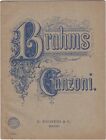 BRAHMS JOHANNES Spartito Musica RACCOLTA DI 12 CANZONI CELEBRI Canto Piano 1900c