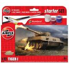 Airfix 1:72 Tiger 1 Tank Model Starter Set Paint, Brush & Glue Included