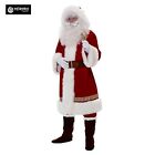 Vestito Costume Babbo Natale con Cappuccio Cosplay Santa Claus Christmas SANTC07