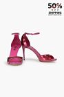 RRP €585 CASADEI Leather High Heel Sandal Shoes US10 UK7 EU40 Pink Made in Italy