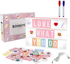 Light Box Rosa Con 400 Lettere Ed Emoji, 2 Pennarelli Lavagna Luminosa Con Lette