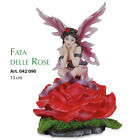 Fata seduta su Rosa Les Alpes Art. 042 090 Orig. Fairy Land Collection H 13 Cm.