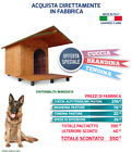 Cuccia in legno Pastore con Pensilina + Brandina +Tendina Cucce Casetta per cani