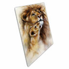 Lion And Lion Cub Airbrush Painting Watercolour Style Canvas Art Print On Canvas