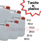 Tanica Bidone in plastica per alimenti Acqua Vino Olio 5 10 15 20 25 30 LT