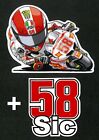 Simoncelli Marco moto super SIC 58 adesivo stickers motogp adesivi caricatura