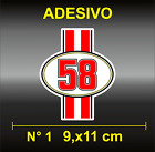 Adesivi Sticker MARCO SIMONCELLI 58 | DUCATI HONDA VALENTINO ROSSI 46 SUPER SIC
