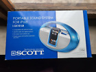 scott i-sx10 lb nuovo portable sound system for ipod docking station radio fm