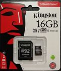 Micro SD 16GB Kingston Memoria MicroSD Canvas Select 16 GB adattatore Stock SDHC