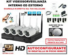 KIT WIRELESS VIDEOSORVEGLIANZA AHD 2MP DVR FULL HD 4 TELECAMERE+HARD DISK 500GB
