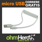 Cavo a spirale [ USB A maschio>Micro USB ] 1 metro Bianco