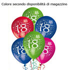 30 Palloncini 5 pacchi compleanno 18 anni multicolore lattice grandi festa party