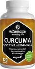 Vitamaze Curcuma e Piperina plus 1440 mg con Vitamina C ad Alto Dosaggio 120 CPS