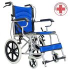 Carrozzina pieghevole per disabili sedia a rotelle a spinta assistita con freno