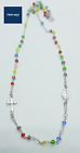 Collana in argento 925 multicolor rosario girocollo pietre 3mm madonna miracolos