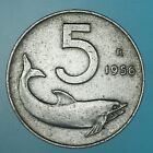 REPUBBLICA ITALIANA 5 LIRE 1956 DELFINO ALLUMINIO COIN qBB PULITA R! MONETE