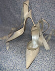 Russell & Bromley Vintage 90s Y2K Cream Leather Ankle Tie Stiletto Shoes. Size 5