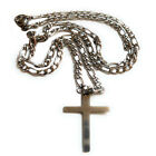 Collana con ciondolo croce in acciaio inox da uomo catenina rosario crocifisso