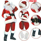 7Pz Babbo Natale Costume Padre Outfit Natale Flanella Suit Mens Fancy Dress
