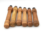 6 grandi manici impugnature artigianali in legno per sgorbie scalpelli tornio ec