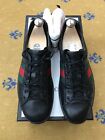 Gucci Ace Trainers Sneaker Shoes Leather UK 8 US 8.5 EU 42 Mens Web Green Red