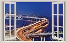 WALL STICKERS ADESIVI MURALI Busan Pusan City Città Trompe L oeil finestra vista