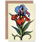 Simple Single Iris Flower Birthday Thank You Mothers Day Blank Greeting Card