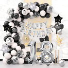 Palloncini 18 Anni Compleanno, 18 Anni Decorazioni Nero Argento Bianco, Complean