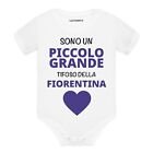 Body neonato a maniche corte Sono un piccolo grande tifoso della Fiorentina