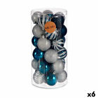 Set di palline di Natale Azzurro Argentato Plastica Ø 6 cm [6 Unità]