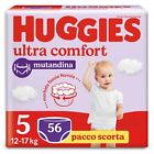 Huggies Ultra Comfort Pannolino Mutandina, Taglia 5 (12-17 Kg), Confezione da 56