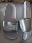 THE NORTH FACE WOMEN s UK  SIZE 5 METALLIC SILVER BASE CAMP III SLIDES BRAND NEW