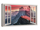 Quadri moderni Montagna Dolomiti finestra cm 120x70 stampa su tela