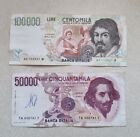 Banconote Lire 100000 Caravaggio 2  tipo e 50000 Bernini 1  tipo