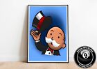The Monopoly Guy Airbrush Artwork Illustration Print, signed by artist.Limited