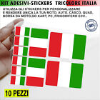 Kit 10 adesivi bandiere tricolore verde bianco rosso italia bandiera moto 2193