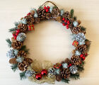 Ghirlanda Corona Natale pigne  30 x 30 cm.  decorativa per muro o ingresso Nuova