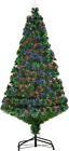 Albero Di Natale Artificiale 150Cm Con Fibre Ottiche LED Luminoso 180 Rami Verde