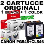 CANON PG-545 CL-546 CARTUCCE ORIGINALI 1 Nero + 1 Colore TS3350 TR4550 MG2555S