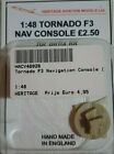 Tornado F3 1/48 NAV CONSOLE detail set ( Airfix kit ) Heritage Aviation models