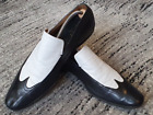 Genuine Gucci black/white men s slip on loafers/ moccasins size EU 42, UK 8