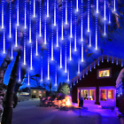 Meteore Natale Pioggia Di Luci LED,  30Cm 8 Tubi, Decorazioni 192LED 6.8M Imperm
