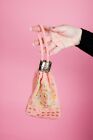 60s 70s vintage pink & gold multi coloured beaded beggars purse gated pouch bag