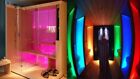 Faretto Cromoterapia da incasso acciaio LED RGB 8W impermeabile per doccia sauna