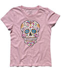T-shirt donna TESCHIO MESSICANO antichizzato mexican skull tattoo old school