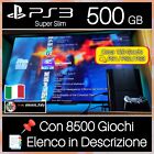 PS3 SUPER SLIM 500 GB ✨ Circa 8500 Giochi 🎮 1 Pad Sony 💫 Playstation 3 Console