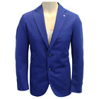 LBM 1911 Men s Striped Cotton Regular Fit Blazer, Denim Blue