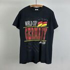 Vintage 90s World Cup Germany Graphic T Shirt Black Medium